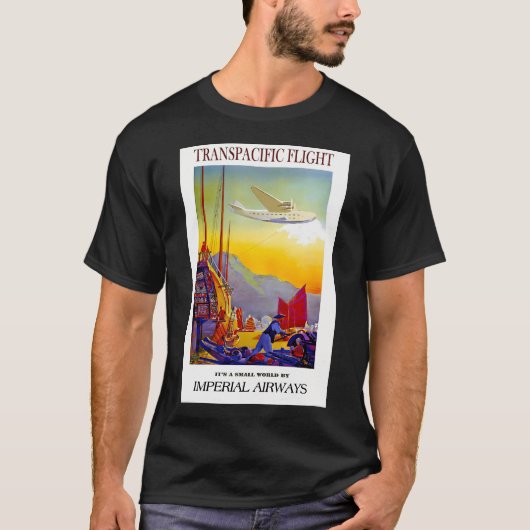 Imperial Airways Transpacific Flight Print T-shirt (Voorkant)