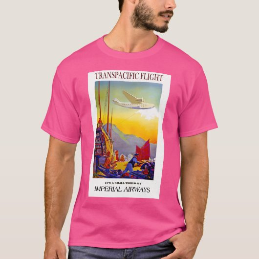 Imperial Airways  Transpacific Flight Print T-shirt (Voorkant)