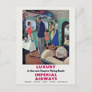 Imperial Airways Vintage Poster 1936 Briefkaart
