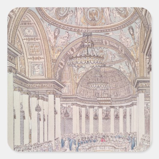 Imperial Banquet in de Grand Salon Vierkante Sticker (Voorkant)