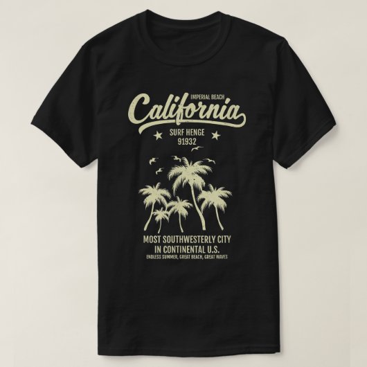 Imperial Beach CA California Ocean Beach 91932 Te T-shirt (Design voorkant)