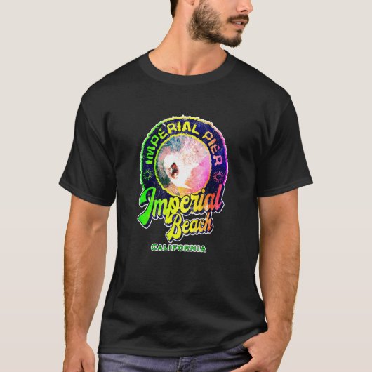 Imperial Beach Surfen Imperial Pier Surfer Califo T-shirt (Voorkant)