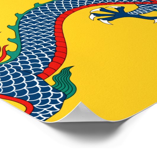 Imperial China National Dragon Flag Poster (Hoek)