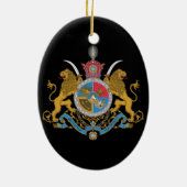 Imperial Coat of Arms of Iran (1925-1979) Keramisch Ornament (Achterkant)