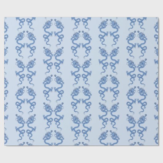 Imperial Dragon in Blue Porcelain Cadeaupapier (Vlak)