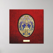 Imperial Faberge Eggs: Tsarevich Egg op rood fluwe Canvas Afdruk (Voorkant)