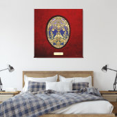 Imperial Faberge Eggs: Tsarevich Egg op rood fluwe Canvas Afdruk (Insitu (Slaapkamer))