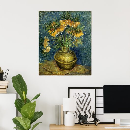 Imperial Fritillaries in a Copper Vase, Van Gogh Poster (Thuiskantoor)