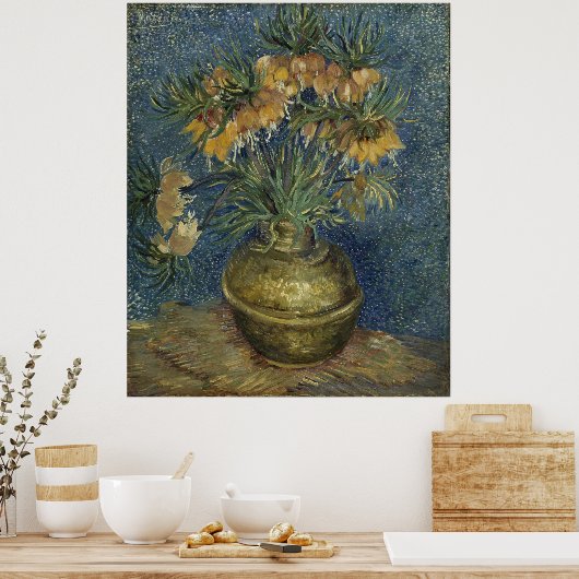 Imperial Fritillaries in Copper Vase Van Gogh Poster (Keuken)