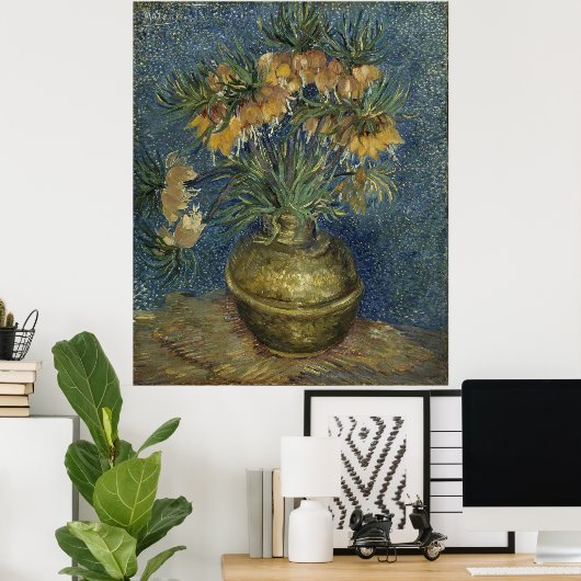 Imperial Fritillaries in Copper Vase Van Gogh Poster (Thuiskantoor)