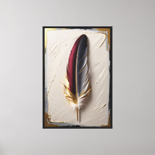 Imperial Grace Feather Luxe Minimalistisch Canvas Afdruk