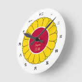 Imperial Japan Mode & Japanse vlag, Seal Kanji Ronde Klok (Hoek)