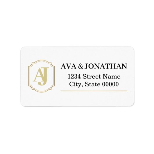 Imperial Luxe Monogram Address Label (Voorkant)