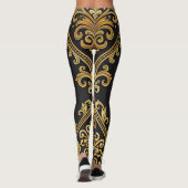 Imperial Majesty Seamless Pattern – Gold and Black Leggings (Achterkant)