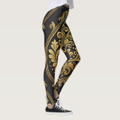 Imperial Majesty Seamless Pattern – Gold and Black Leggings (Rechts)