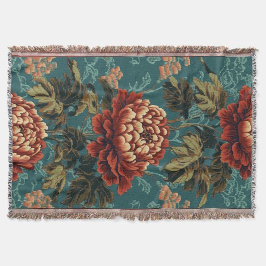 Imperial Peony Tapestry Deken (Voorkant)