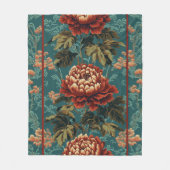 Imperial Peony Tapestry Fleece Deken (Voorkant)