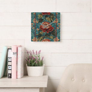 Imperial Peony Tapestry Vierkante Klok