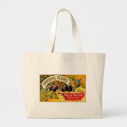 Imperial Plums Grote Tote Bag (Voorkant)