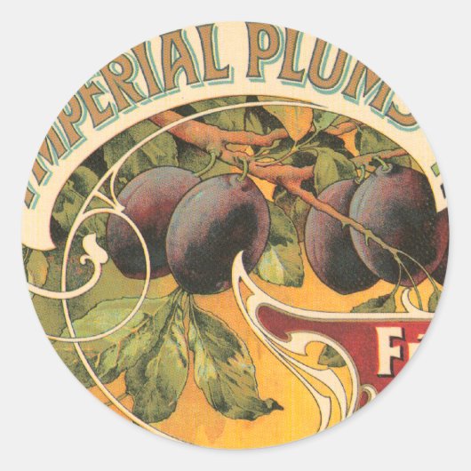 Imperial Plums Ronde Sticker (Voorkant)