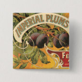 Imperial Plums Vierkante Button 5,1 Cm (Voorkant)