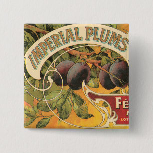 Imperial Plums Vierkante Button 5,1 Cm