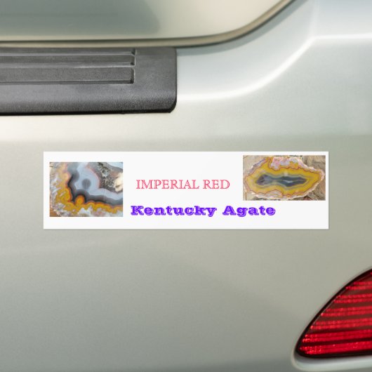 IMPERIAL RED Kentucky agate BUMPERSTICKER (Op auto)