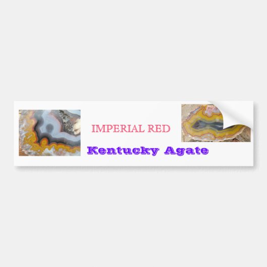 IMPERIAL RED Kentucky agate BUMPERSTICKER (Voorkant)