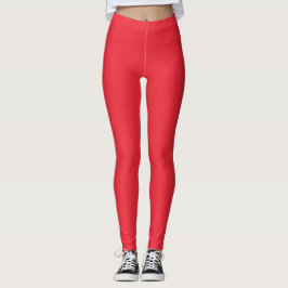 Imperial Red Solid Color-Leggings Leggings