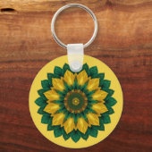 Imperial Solar Flower Mandala Luxury Keychain  (Achterkant)