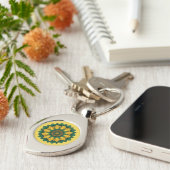 Imperial Solar Flower Mandala Luxury Keychain (Zijkant)