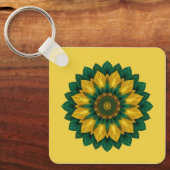 Imperial Solar Flower Mandala Luxury Keychain  (Voorkant)