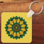Imperial Solar Flower Mandala Luxury Keychain  (Achterkant)