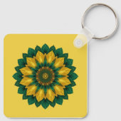 Imperial Solar Flower Mandala Luxury Keychain  (Achterkant)