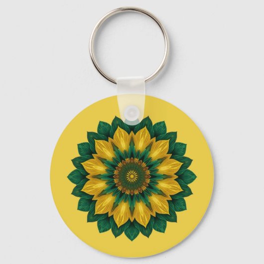 Imperial Solar Flower Mandala Luxury Keychain  (Voorkant)