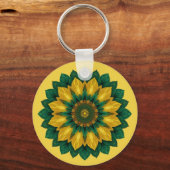 Imperial Solar Flower Mandala Luxury Keychain  (Achterkant)