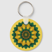 Imperial Solar Flower Mandala Luxury Keychain  (Achterkant)