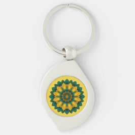 Imperial Solar Flower Mandala Luxury Keychain