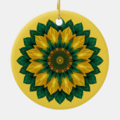 Imperial Solar Flower Mandala Luxury Keychain Keramisch Ornament (Achterkant)