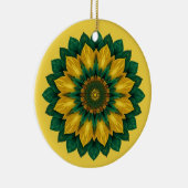 Imperial Solar Flower Mandala Luxury Keychain Keramisch Ornament (Rechts)
