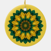 Imperial Solar Flower Mandala Luxury Keychain Keramisch Ornament (Achterkant)