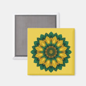 Imperial Solar Flower Mandala Luxury Keychain Magneet (Voorkant / Achterkant)