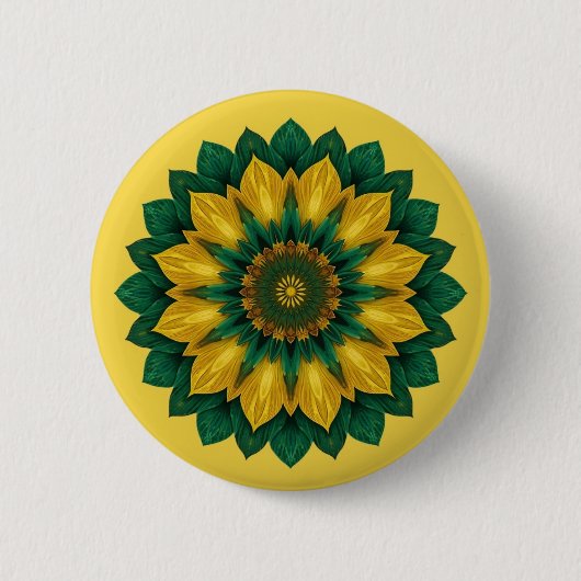 Imperial Solar Flower Mandala Luxury Keychain Ronde Button 5,7 Cm (Voorkant)