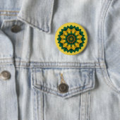 Imperial Solar Flower Mandala Luxury Keychain Ronde Button 5,7 Cm (In situ)