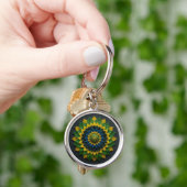 Imperial Solar Leaf Mandala Luxury Keychain  (Hand)