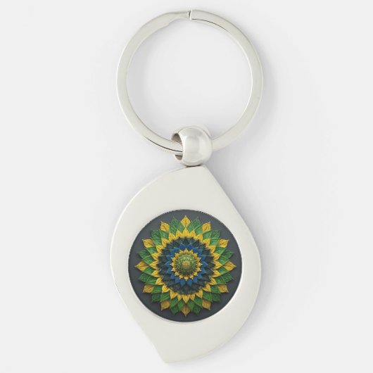 Imperial Solar Leaf Mandala Luxury Keychain - Emer (Voorkant)