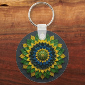 Imperial Solar Leaf Mandala Luxury Keychain - Emer (Achterkant)