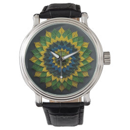 Imperial Solar Leaf Mandala Luxury Keychain - Emer Horloge
