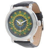 Imperial Solar Leaf Mandala Luxury Keychain - Emer Horloge (Gekanteld)
