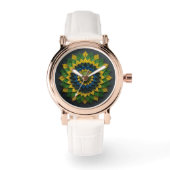 Imperial Solar Leaf Mandala Luxury Keychain  Horloge (Voorkant)